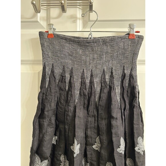 Lapis Anthropologie Women’s A Line Midi Skirt Dress Black Gray One Size Boho - Picture 3 of 6